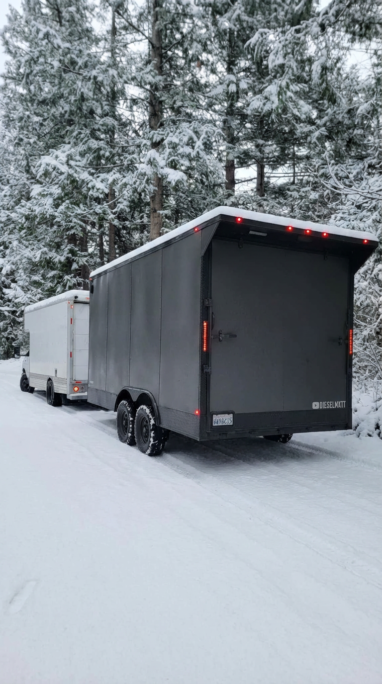 8 Lugs Transportation professional transport truck on snowy highway - Matthew Brendlinger transport services