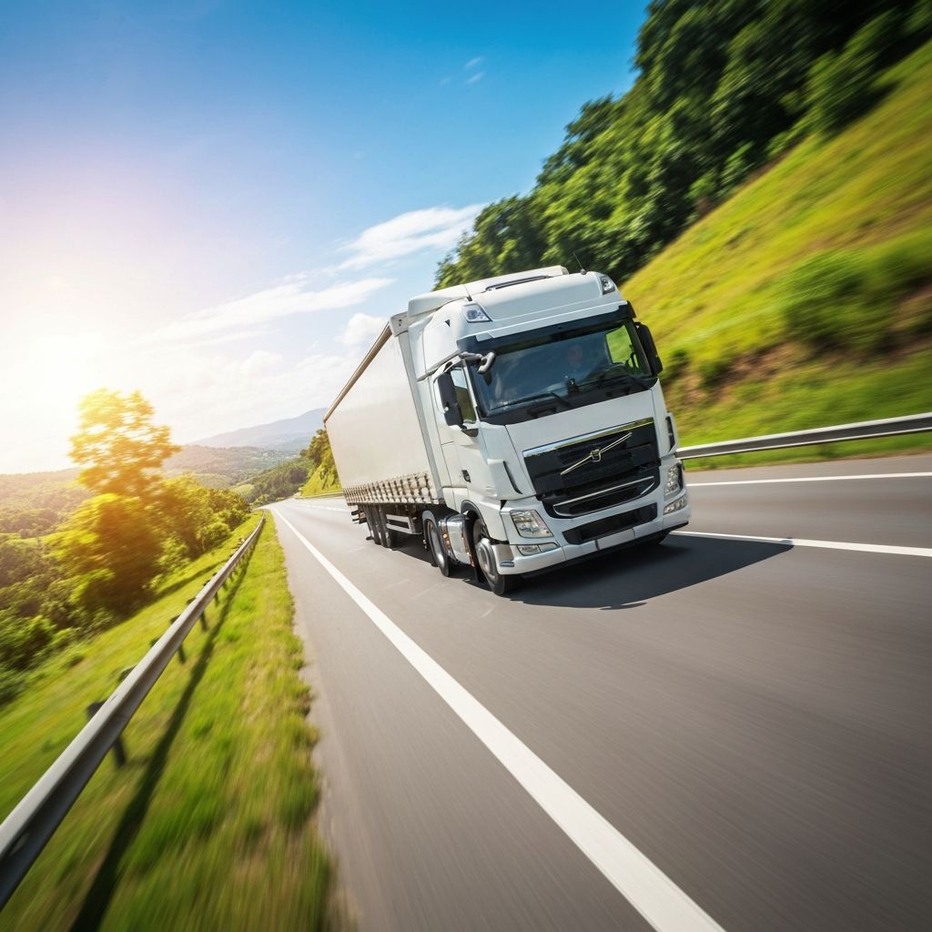 8 Lugs Transportation truck on highway - Professional transport services by Matthew Brendlinger